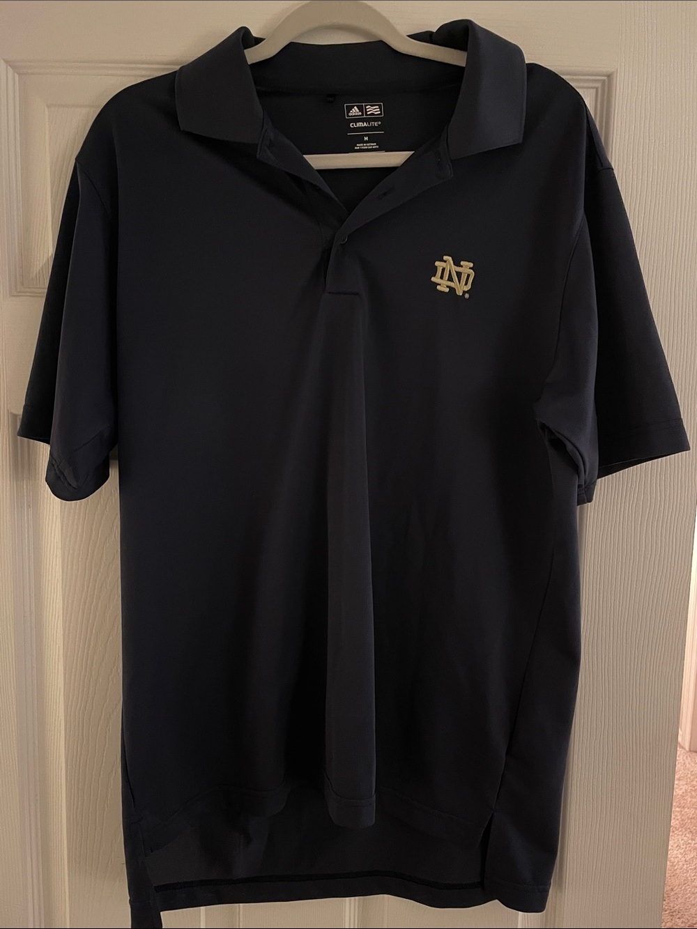 adidas Navy Polo with Gold ND Emblem